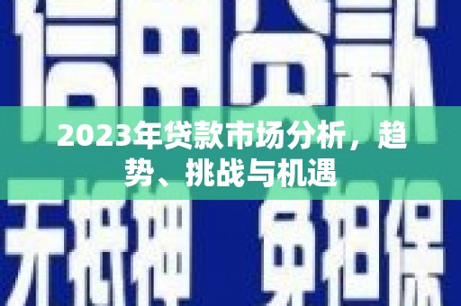 临安2023年贷款市场分析，趋势、挑战与机遇