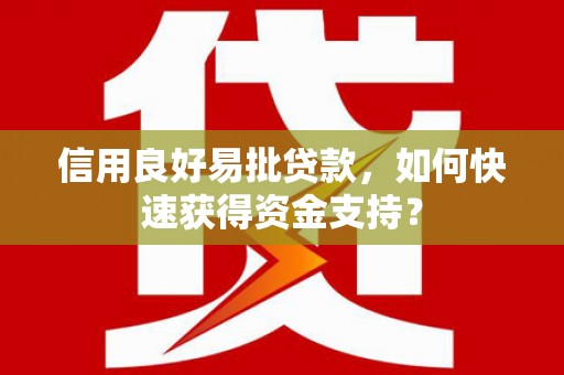 临安信用良好易批贷款，如何快速获得资金支持？