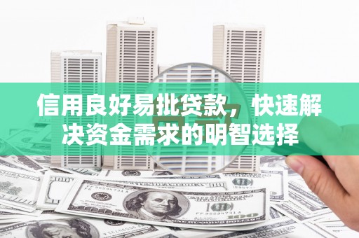 临安信用良好易批贷款，快速解决资金需求的明智选择