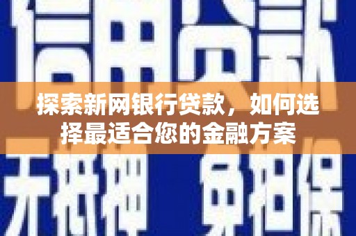 临安探索新网银行贷款，如何选择最适合您的金融方案