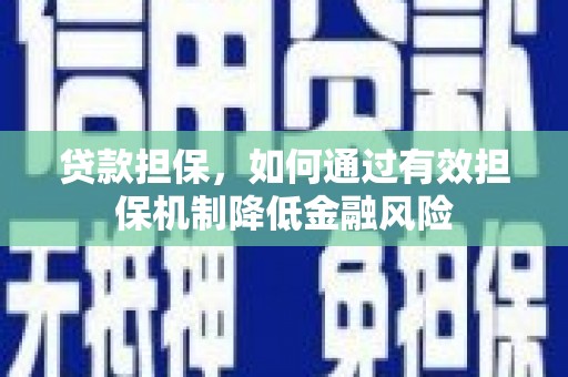 临安贷款担保，如何通过有效担保机制降低金融风险